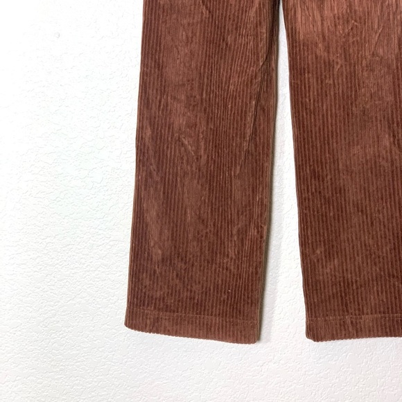 Brown corduroy high waisted elastic waist straight leg pants size small - Picture 6 of 8